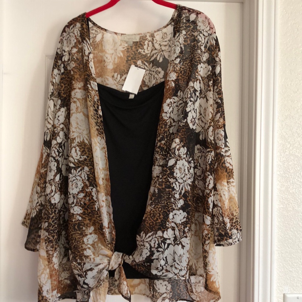 Chenault 22/24 Leopard print cover with bell spaghetti strap